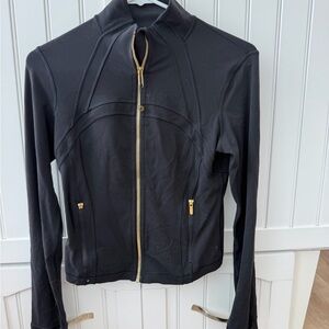 lululemon athletica Black Zip-Up Utility Jacket with Gold Zippers